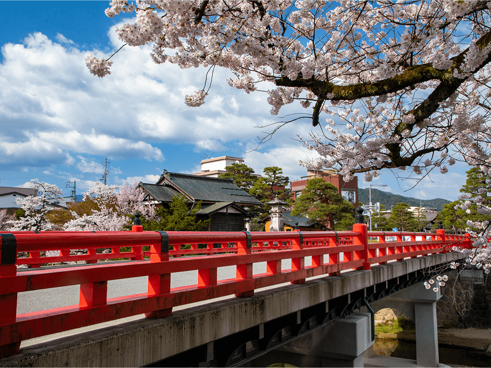 飛騨高山の赤い中橋