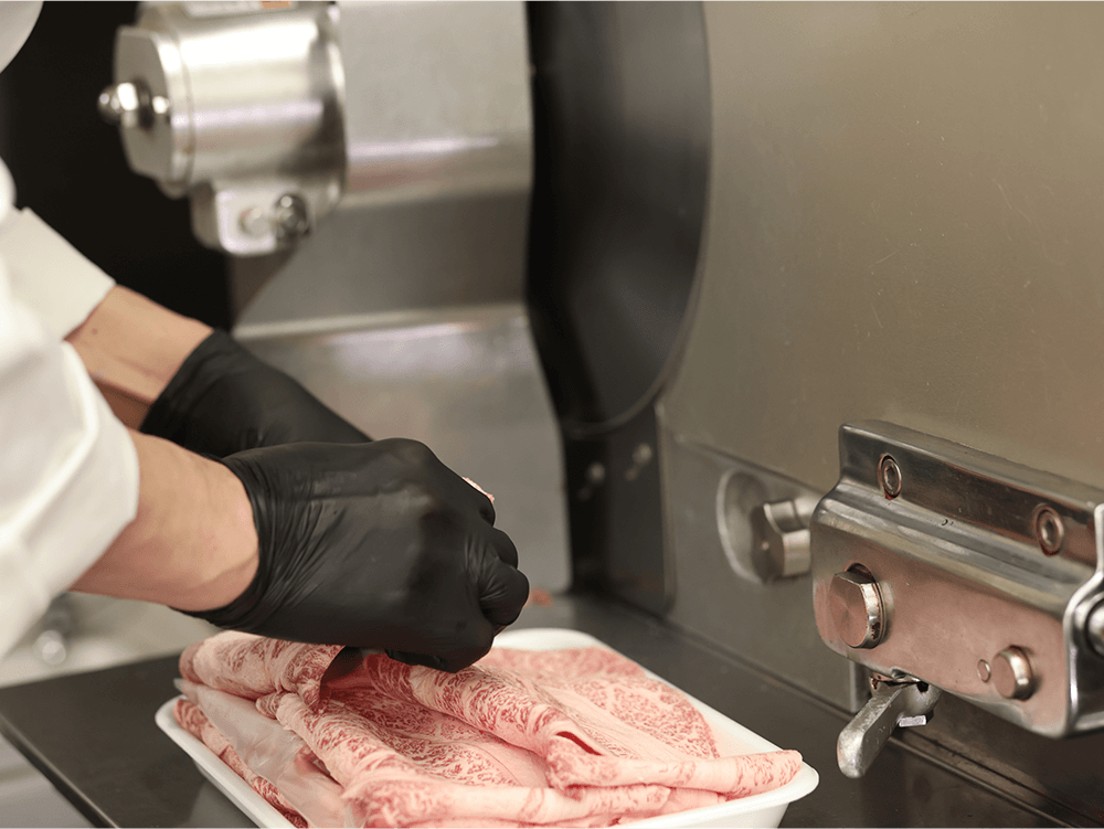 飛騨牛カットのようす